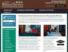 Tablet Screenshot of classicbilliardservice.com